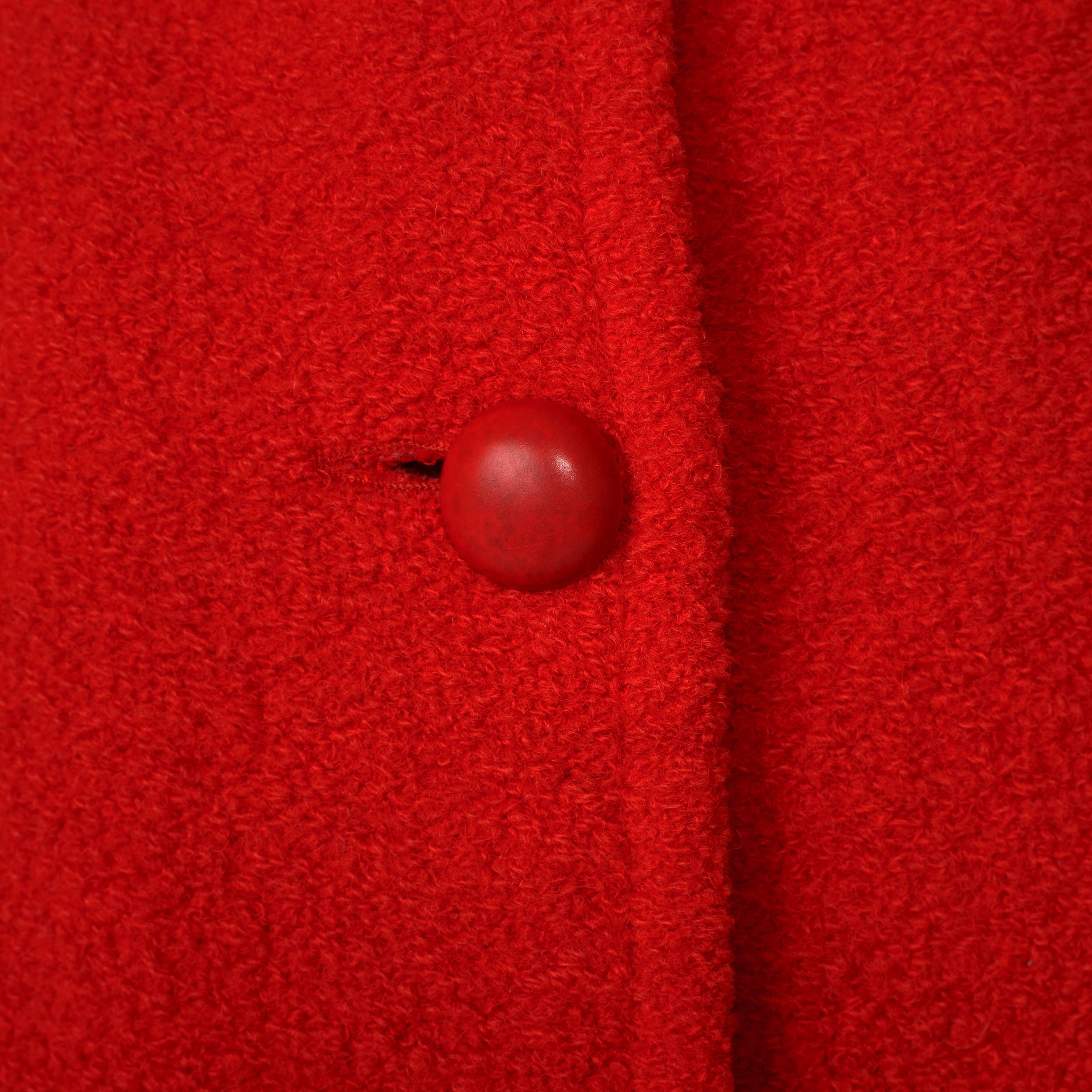 Courreges Cherry Red Orange Alpaca Coat 4