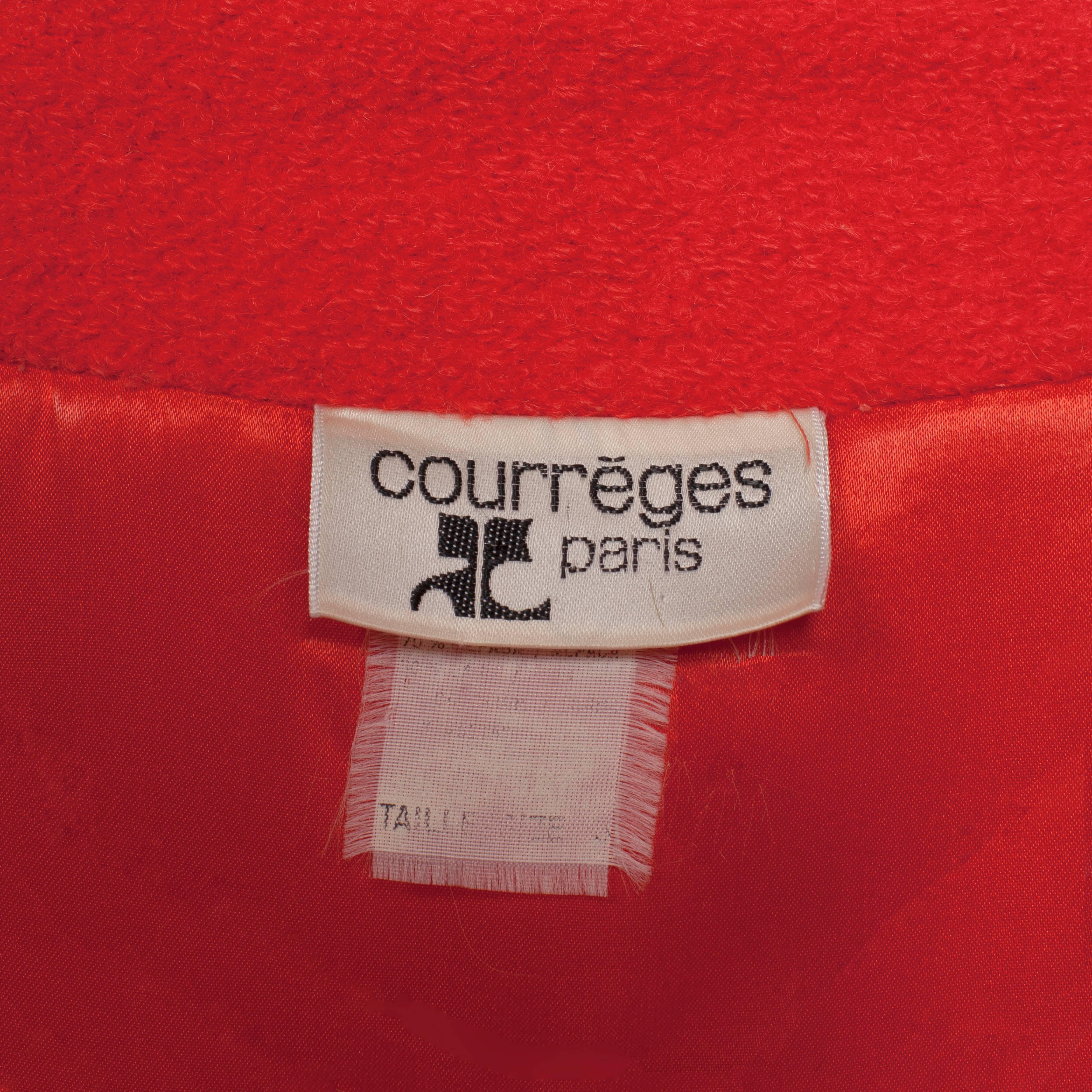 Courreges Cherry Red Orange Alpaca Coat 3