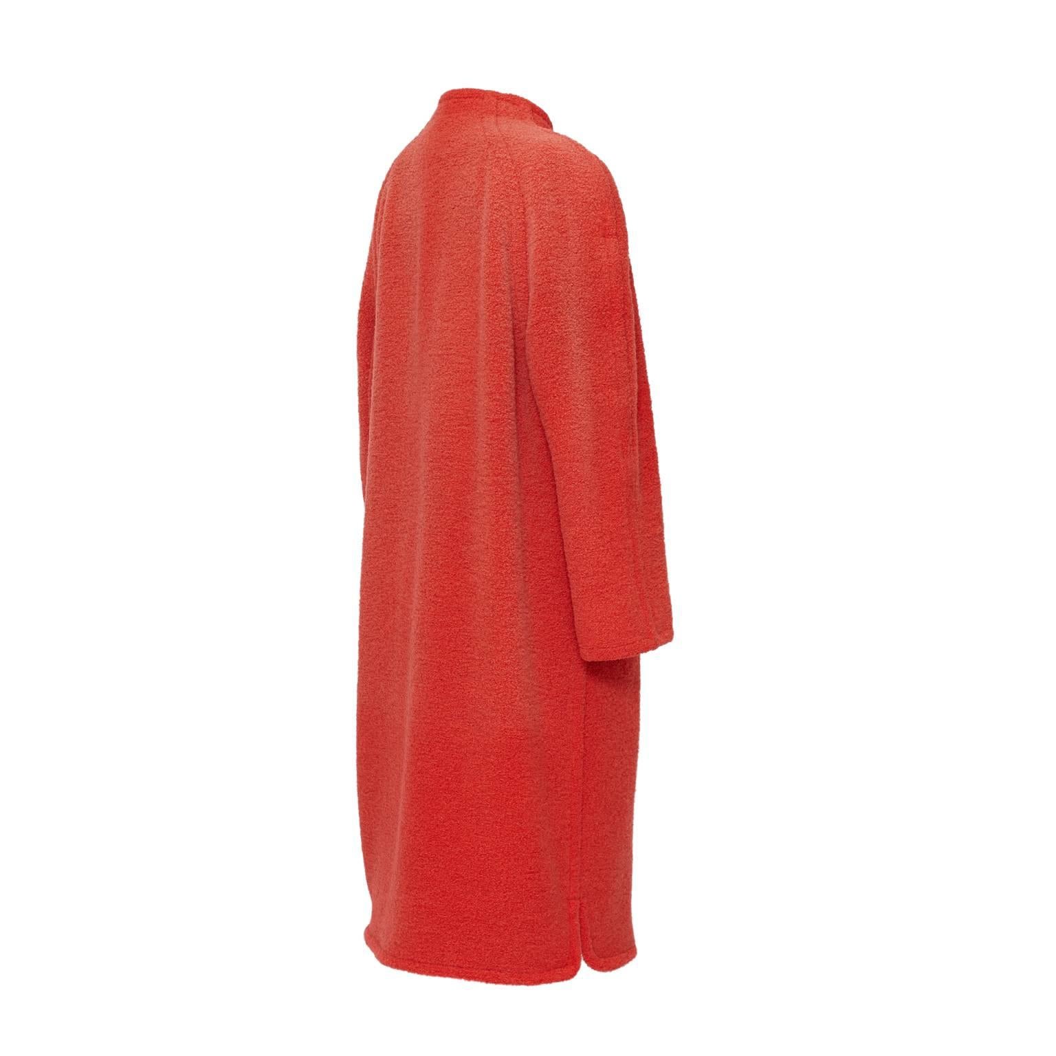 Women's Courreges Cherry Red Orange Alpaca Coat