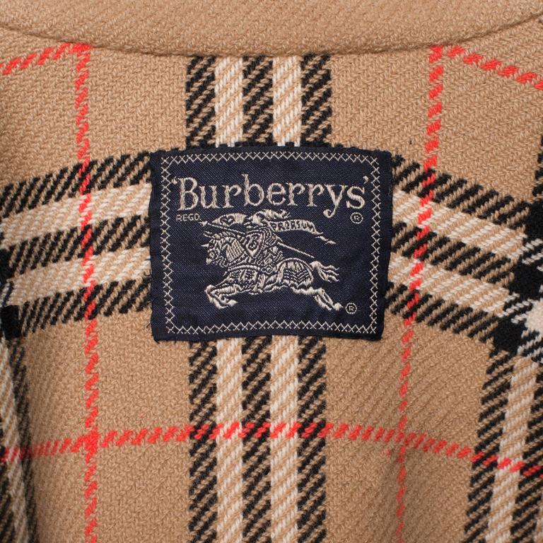 Burberry Nova Check Cape Coat 1970's at 1stDibs | burberry wool cashmere
