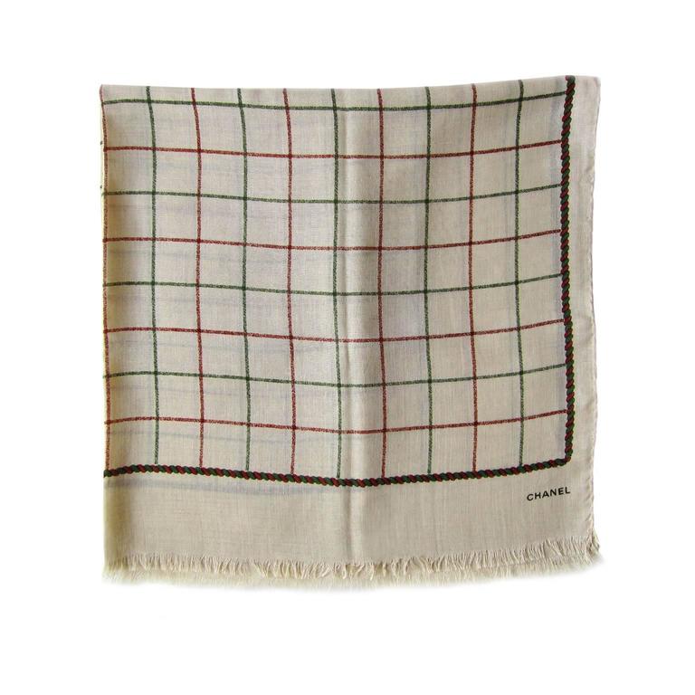 Chanel Beige Wrap Scarf 1990's at 1stDibs