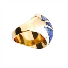 Lapis Lazuli 18k Yellow Gold Dome Ring