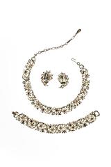 Vintage Orange Lisner Enameled Floral Necklace Set