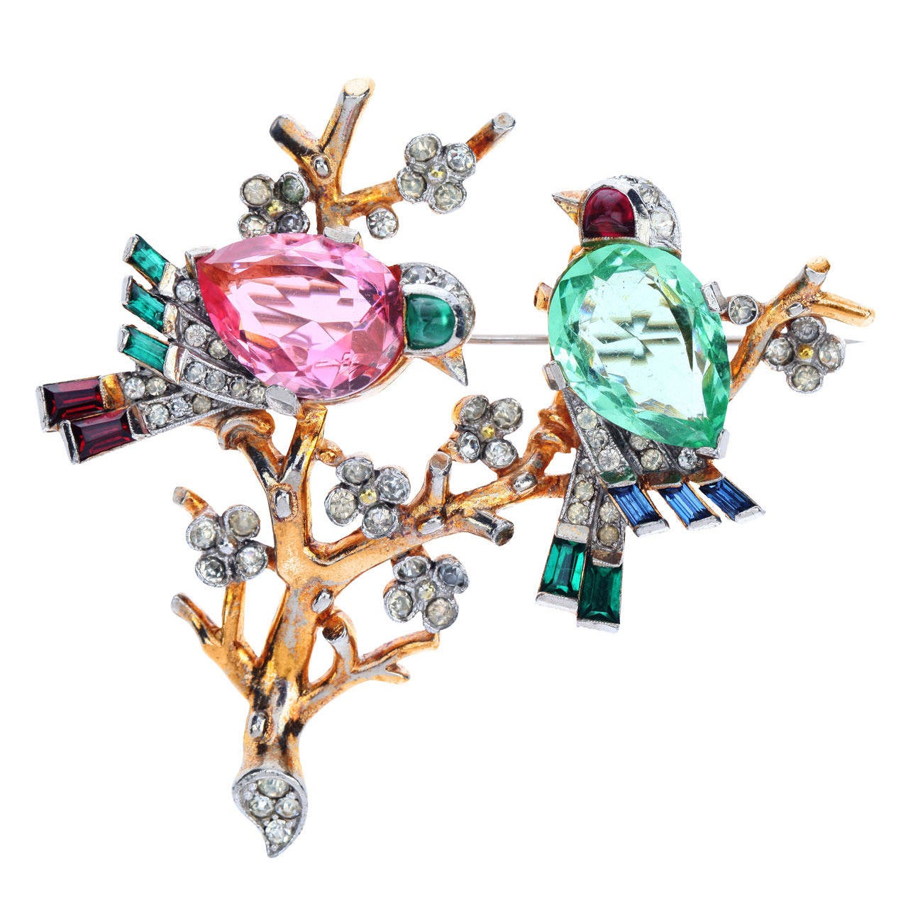 Vintage “Two Birds on a Branch” Brooch by Trifari