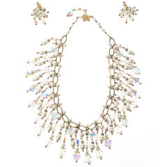 Retro Vendome Crystal & Pearl Bib Necklace