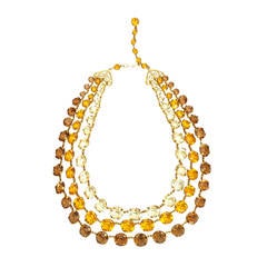 Vintage Golden Ombre Crystal Necklace