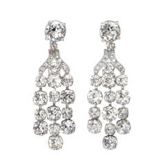 Vintage Eisenberg Crystal Chandelier Earrings 8