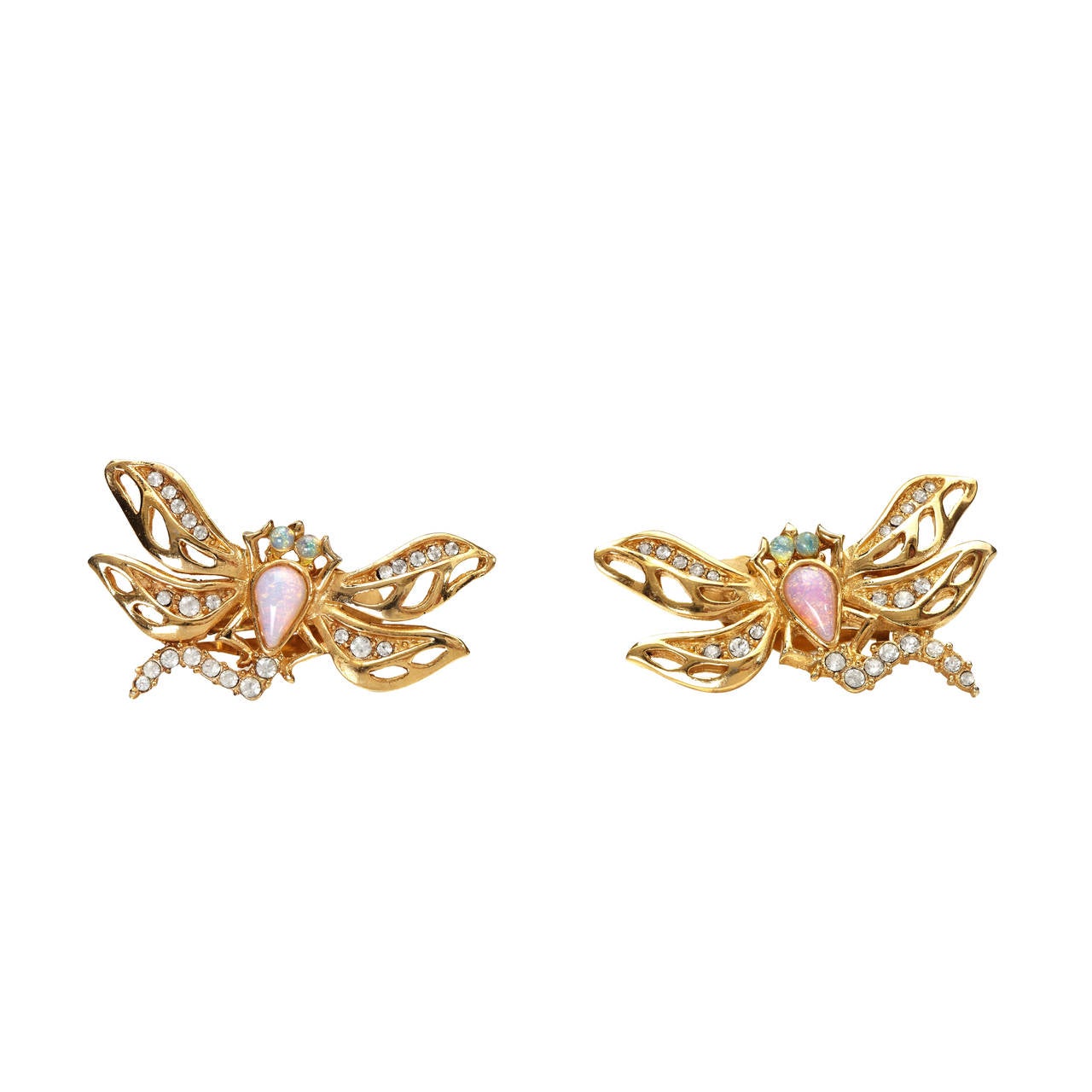 Vintage 1980's Givenchy Dragonfly Earrings For Sale