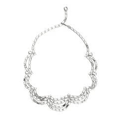 Vintage Kramer Rhinestone Swag Necklace
