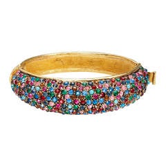 Vintage Vendome Gold & Multicoloured Rhinestone Bangle