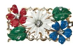 Vintage Multicoloured Trifari Field of Flowers Bracelet