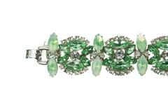 Vintage Spring Green Rhinestone Juliana Bracelet