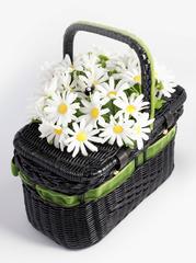 Vintage "Basket of Daisies" Novelty Bag