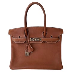 Borsa Hermes Birkin 30 cm Fauve in Barenia naturale, modello Faubourg