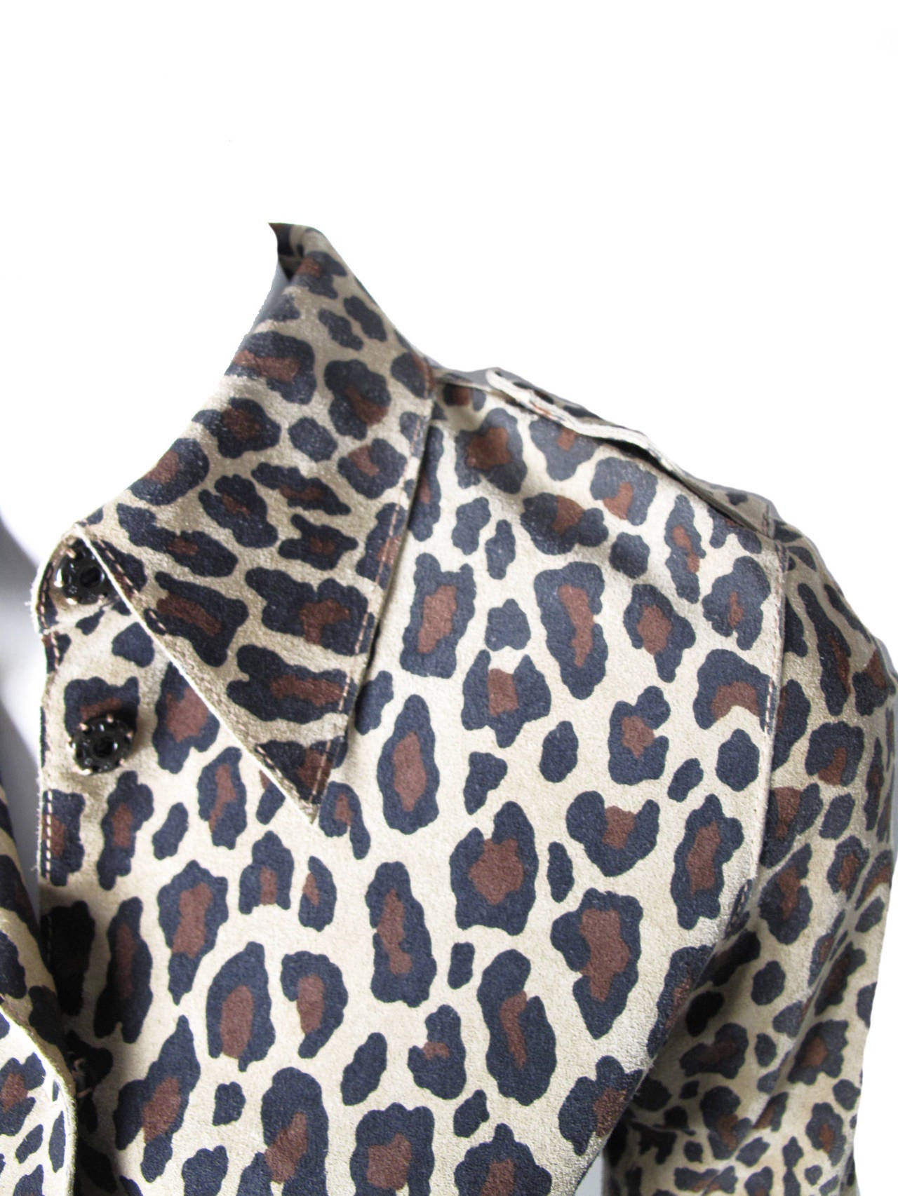 Dolce & Gabbana leopard print suede jacket In New Condition In Austin, TX