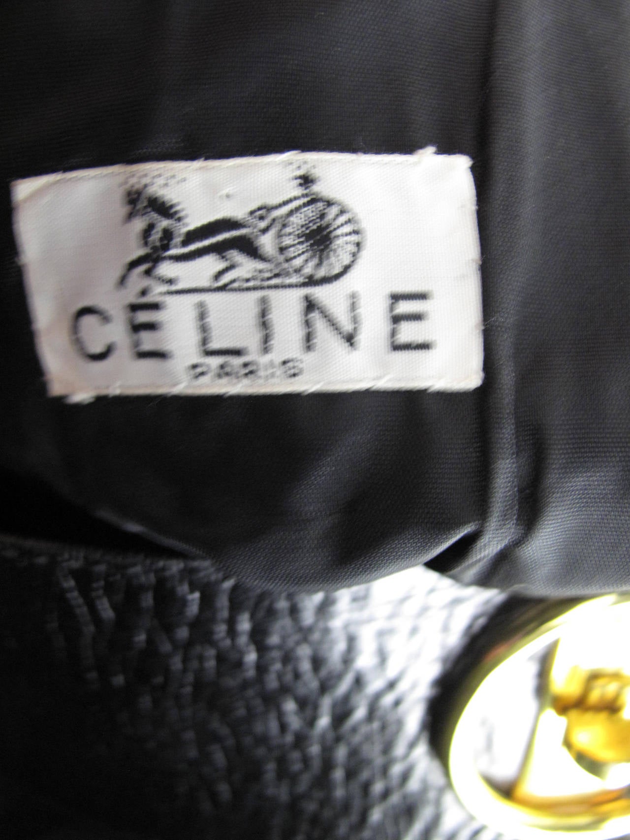 Women's Celine black wool wrap skirt with leather waist band