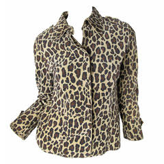 Vintage Dolce & Gabbana leopard print suede jacket
