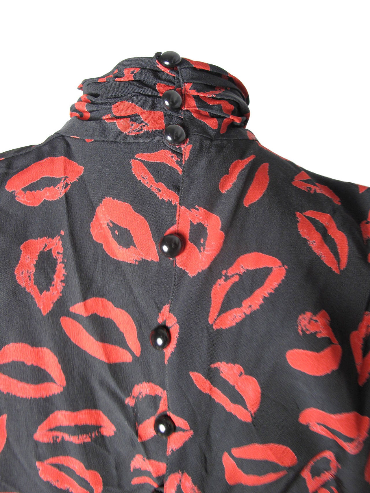 Ungaro Lips Print Blouse In Excellent Condition In Austin, TX