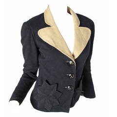 Valentino Wool Jacket with Star Pockets and Buttons