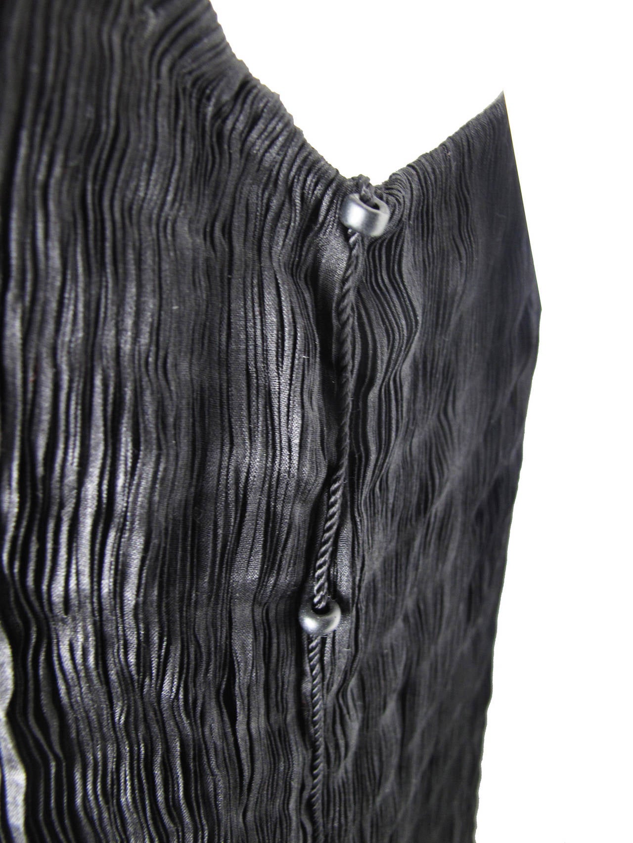Fortuny pleated black tank dress made by Venetia Studium. Purchased in Italy, circa 1980s. Condition: Excellent. 32