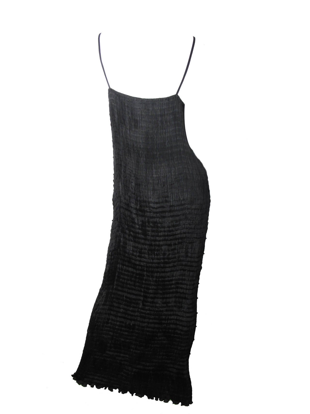 Venetia Studium Fortuny Pleated Black Dress, 1980s  In Excellent Condition In Austin, TX