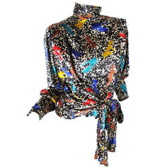 Ungaro Silk "lady" print blouse