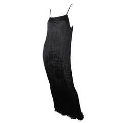 1980s Venetia Studium Fortuny Style Pleated Black Dress 12