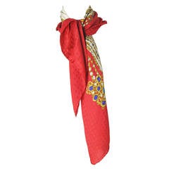 1980s Chanel silk scarf with jewel print
