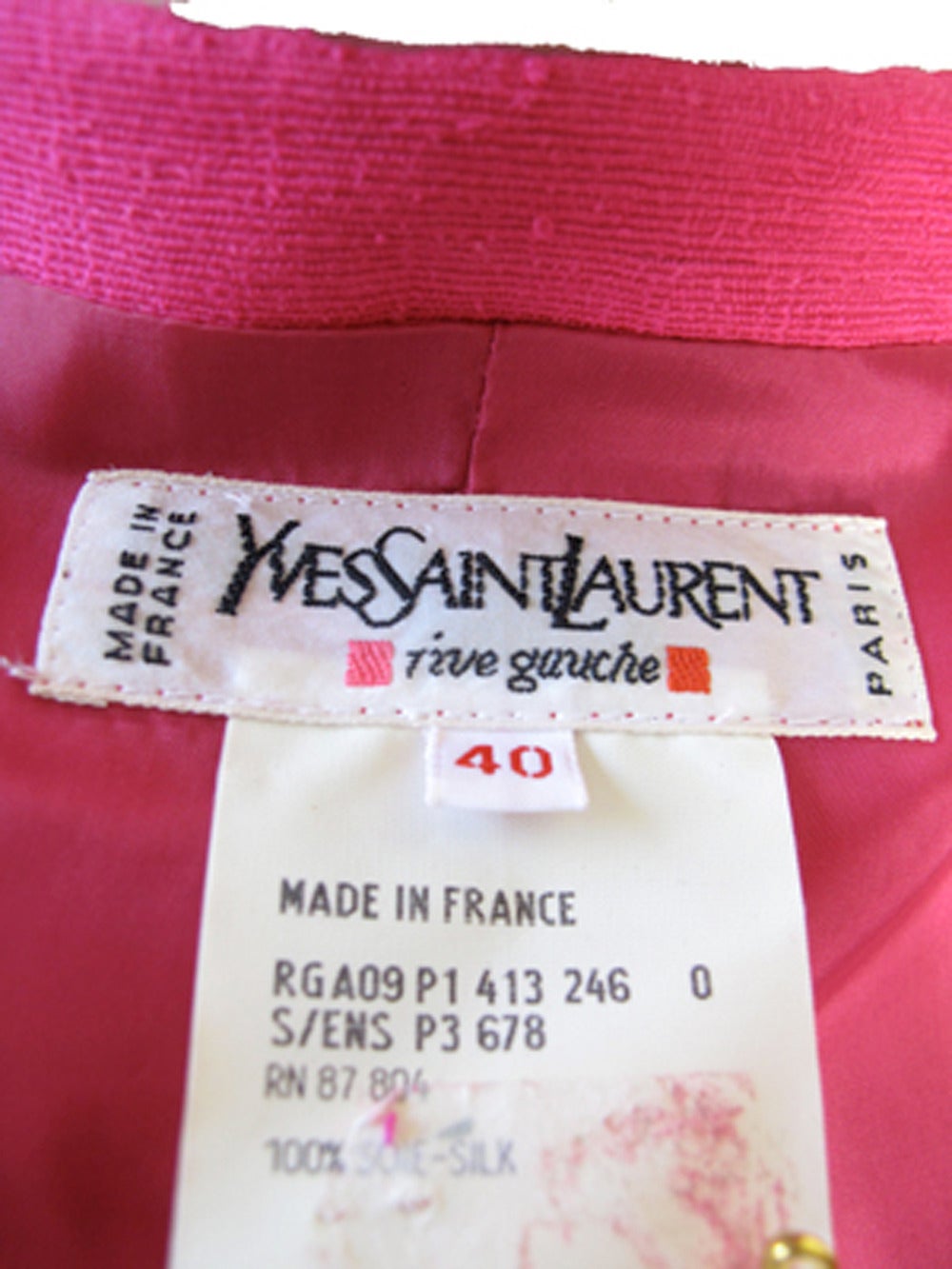 Women's Yves Saint Laurent Rive Gauche Hot Pink Suit - sale