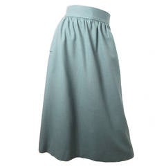 Yves Saint Laurent Rive Gauche Blue Skirt with Pockets