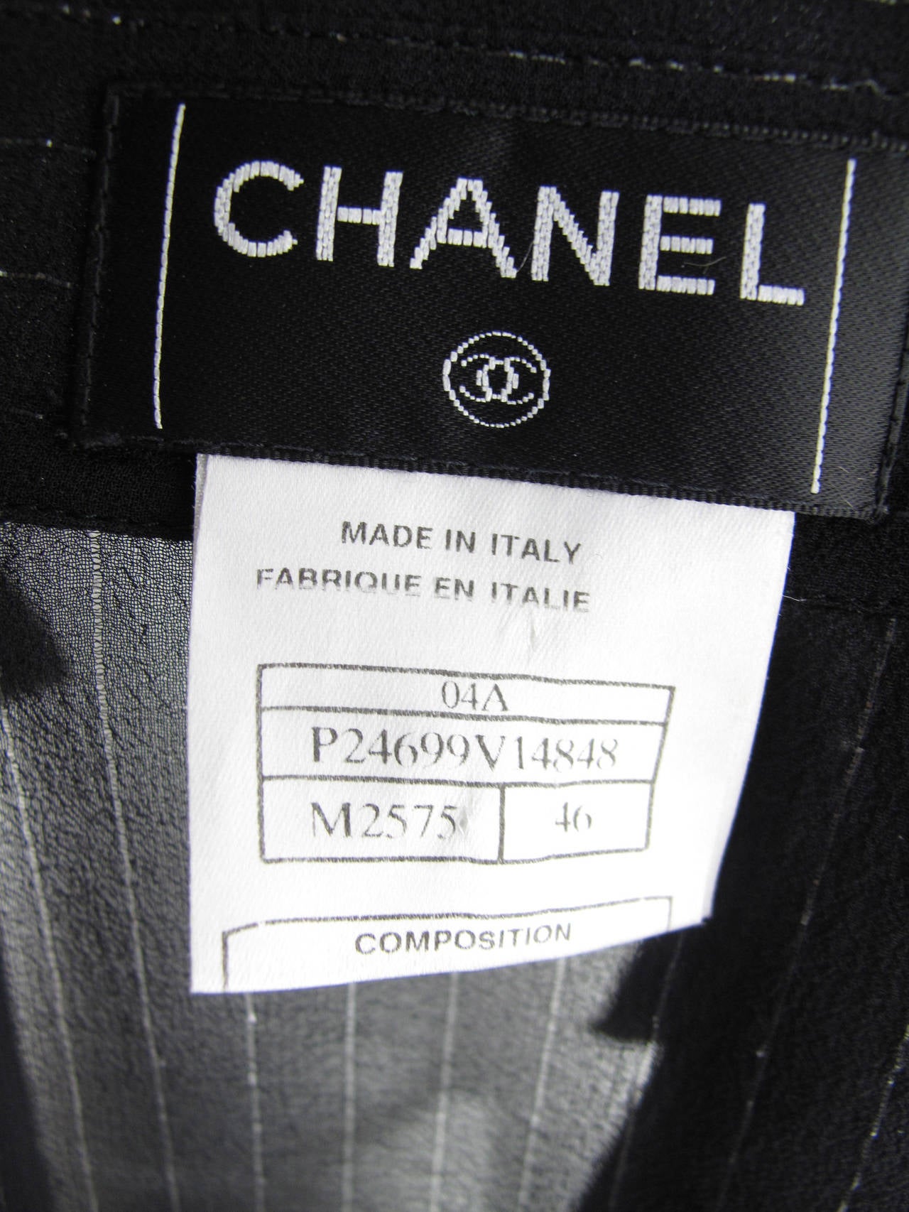 Chanel sheer blouse with metallic stripe In Excellent Condition In Austin, TX