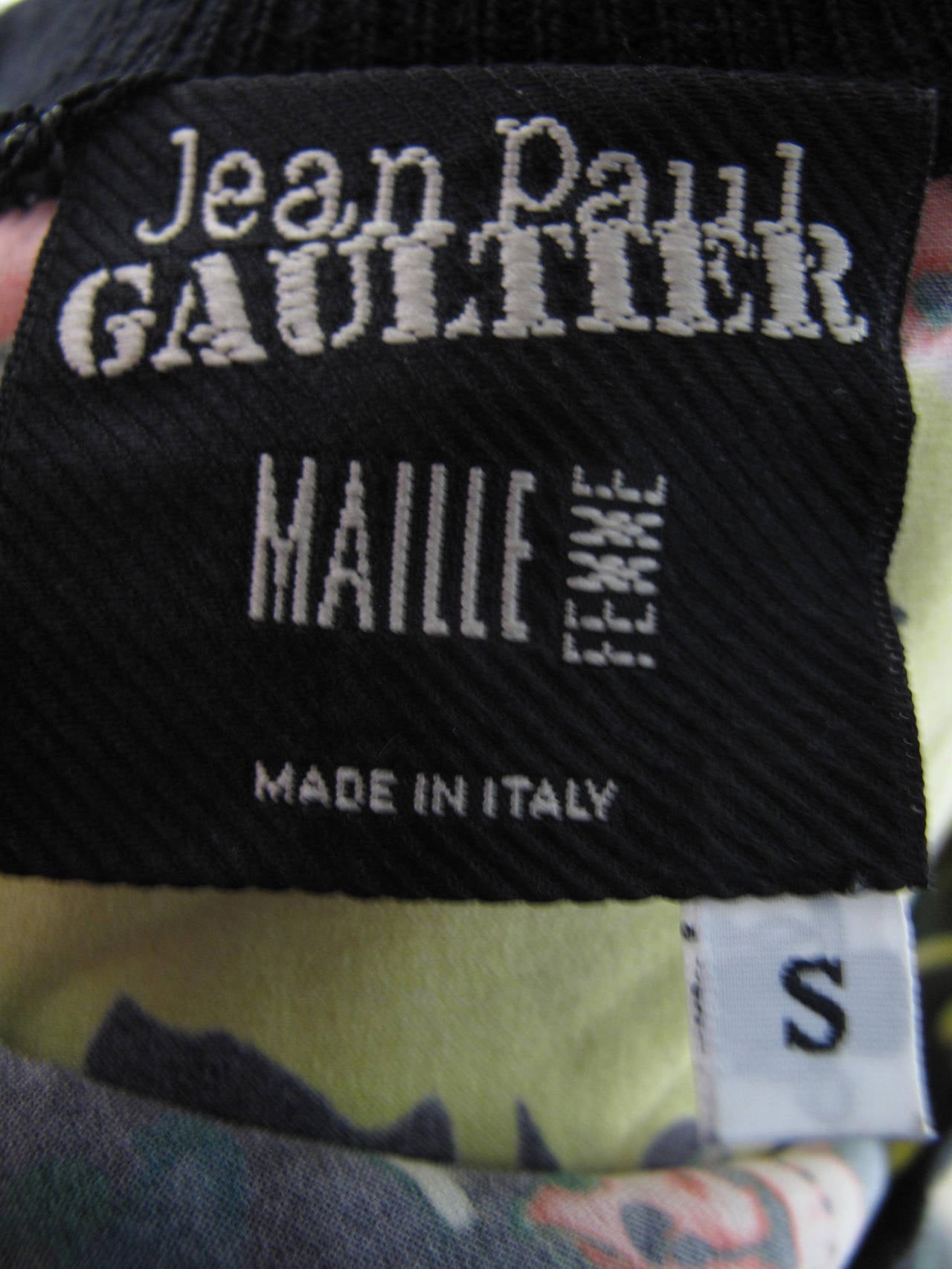 Jean Paul Gaultier Silk Printed Dress with Sleeves as Belt 1