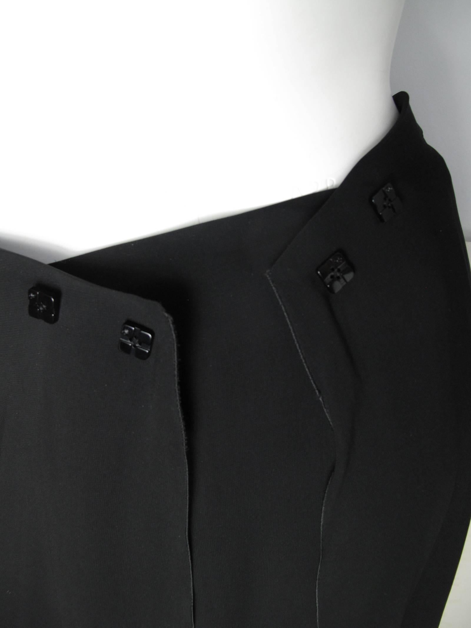 Chanel black silk chiffon skirt In Excellent Condition In Austin, TX