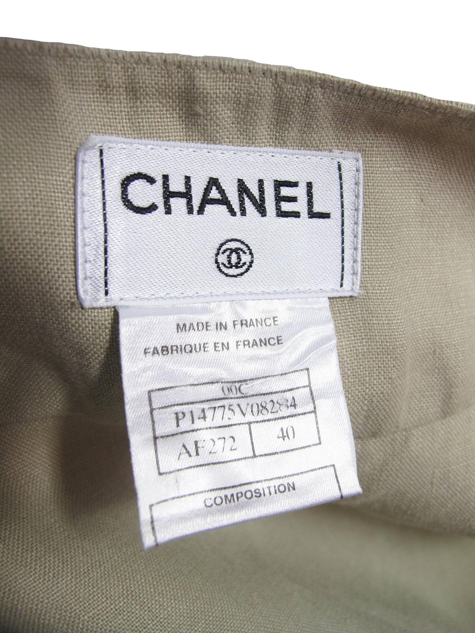 Chanel Linen Wrap Skirt  In Excellent Condition In Austin, TX