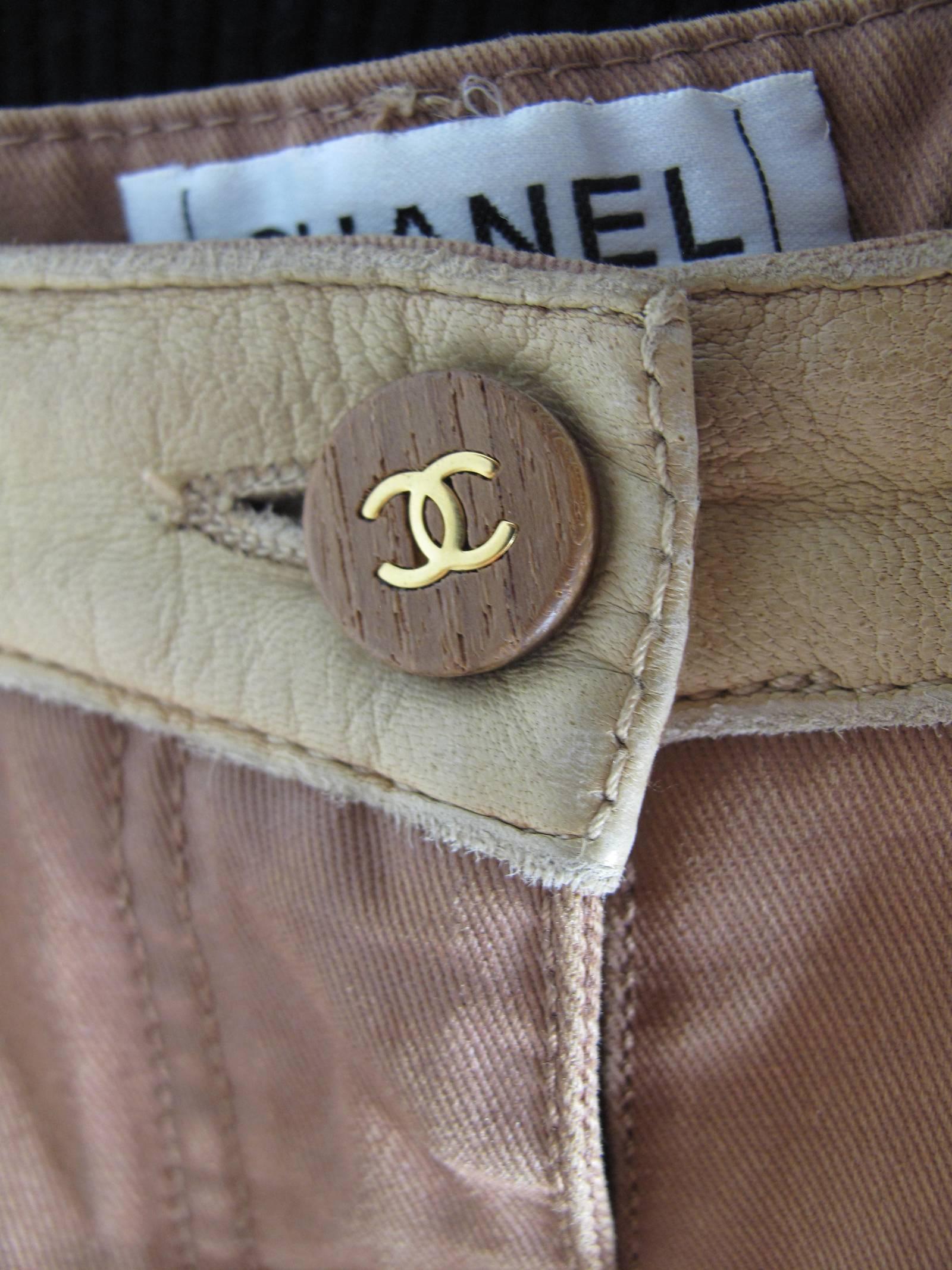 Chanel Denim and Leather Jeans - sale 1