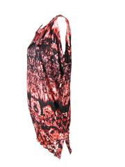 Bedrucktes ärmelloses Kleid mit Rosen und Feuer von Jean Paul Gaultier