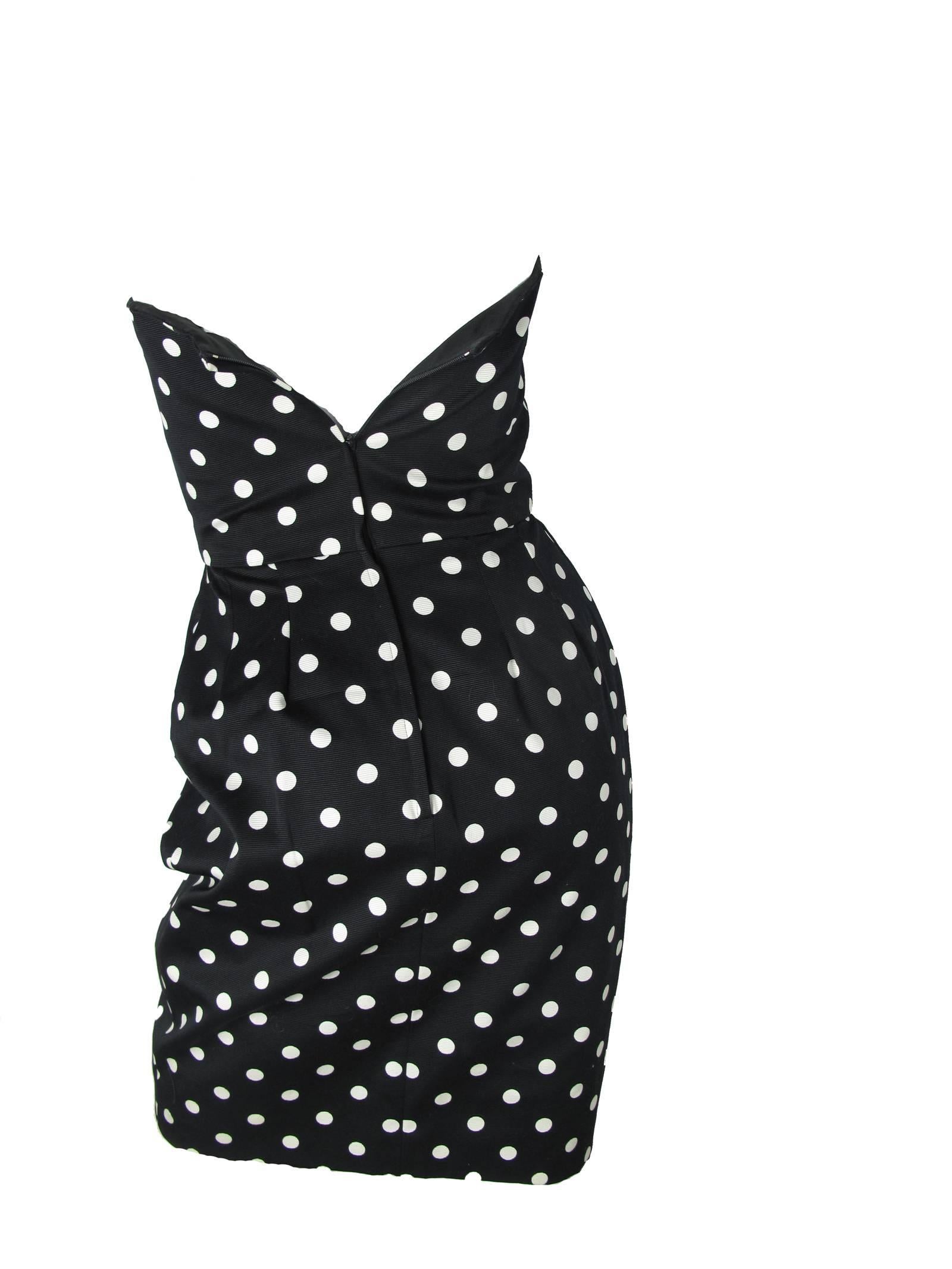 strapless polka dot dress