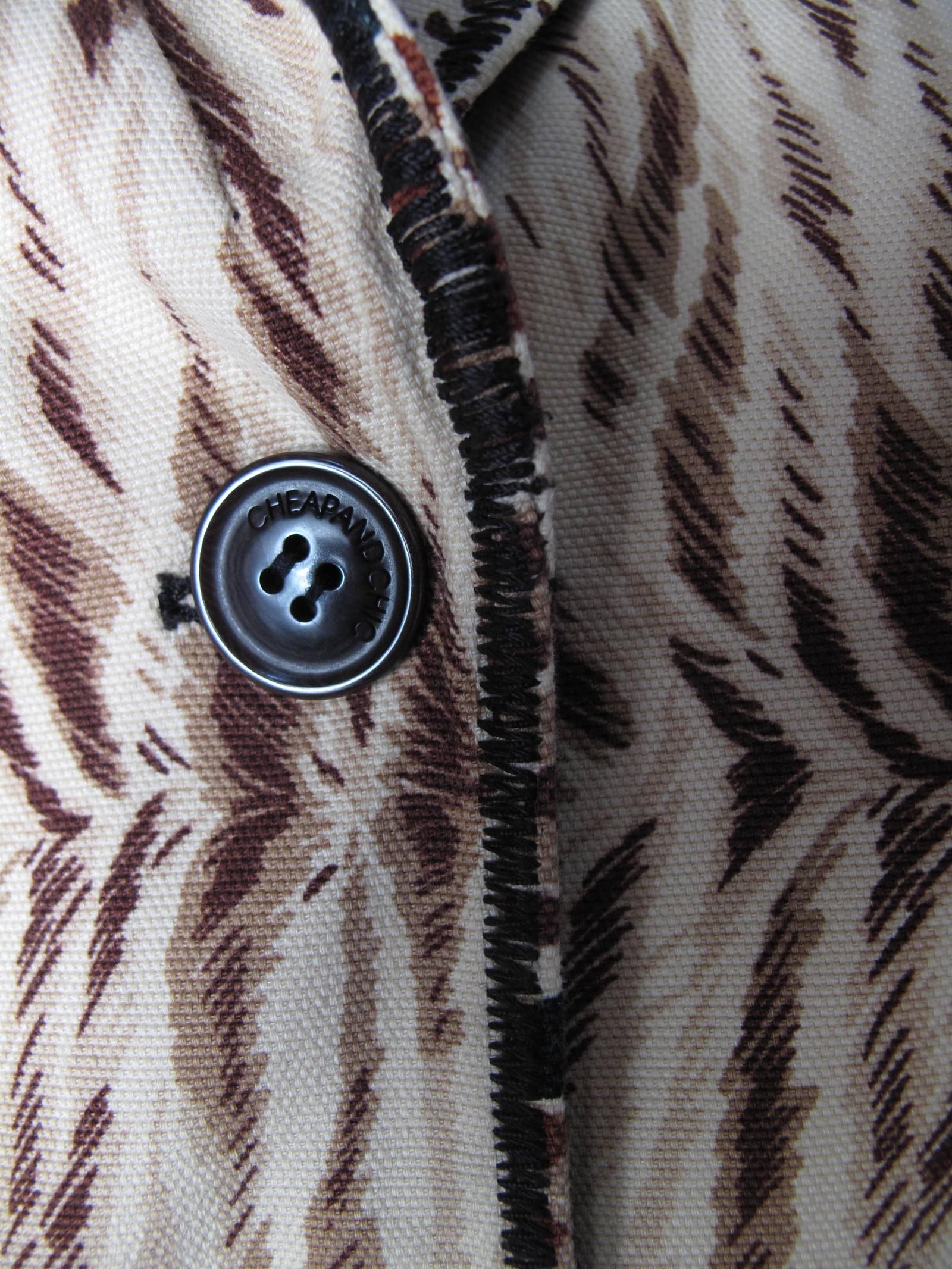 Beige Moschino Animal Printed Jacket