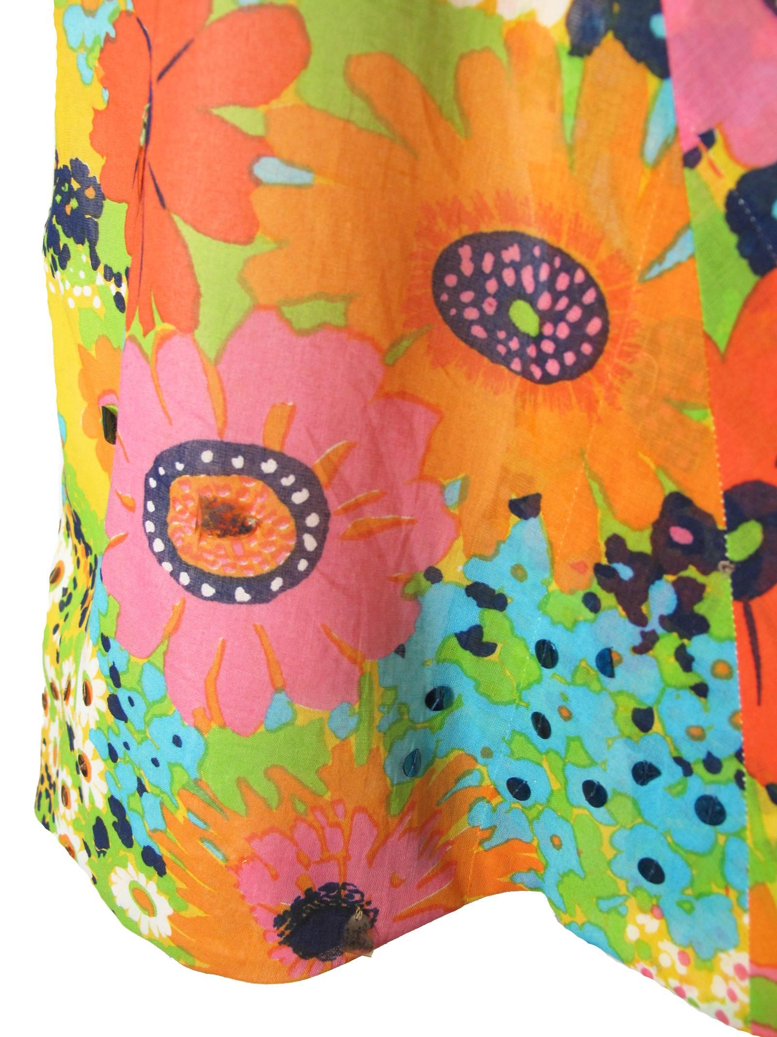 Pauline Trigere Floral Halter Dress, 1970s  2