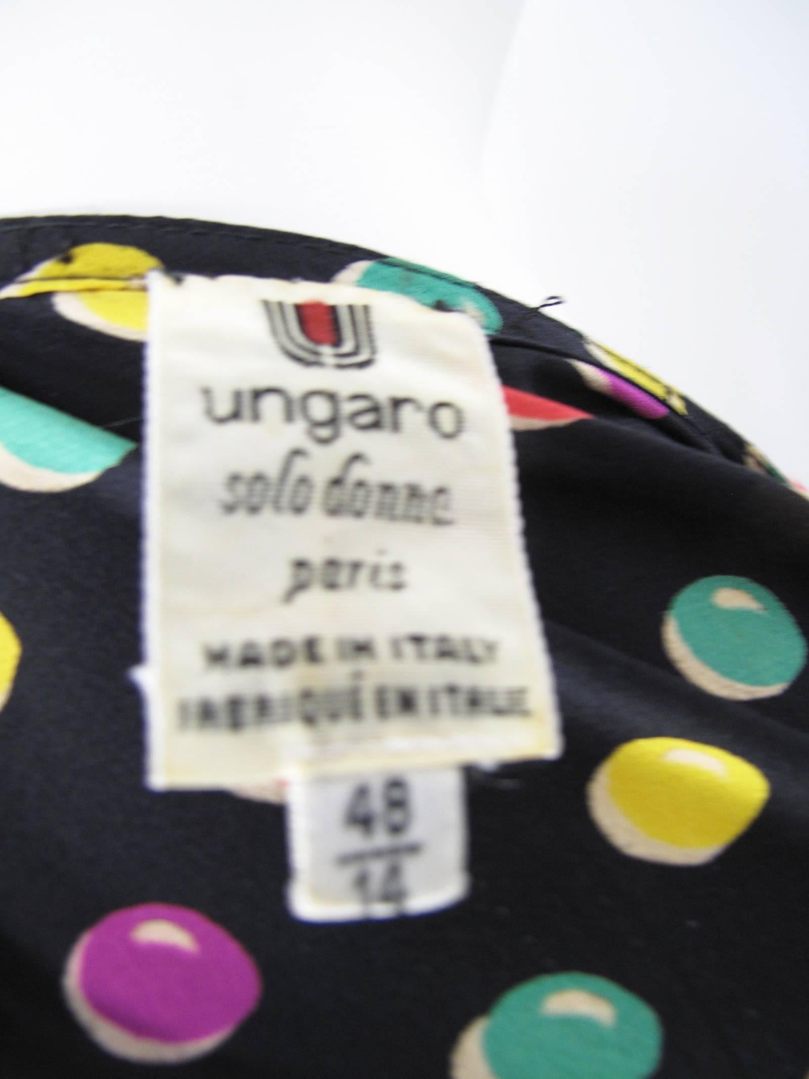 Black Ungaro Silk Printed Dress