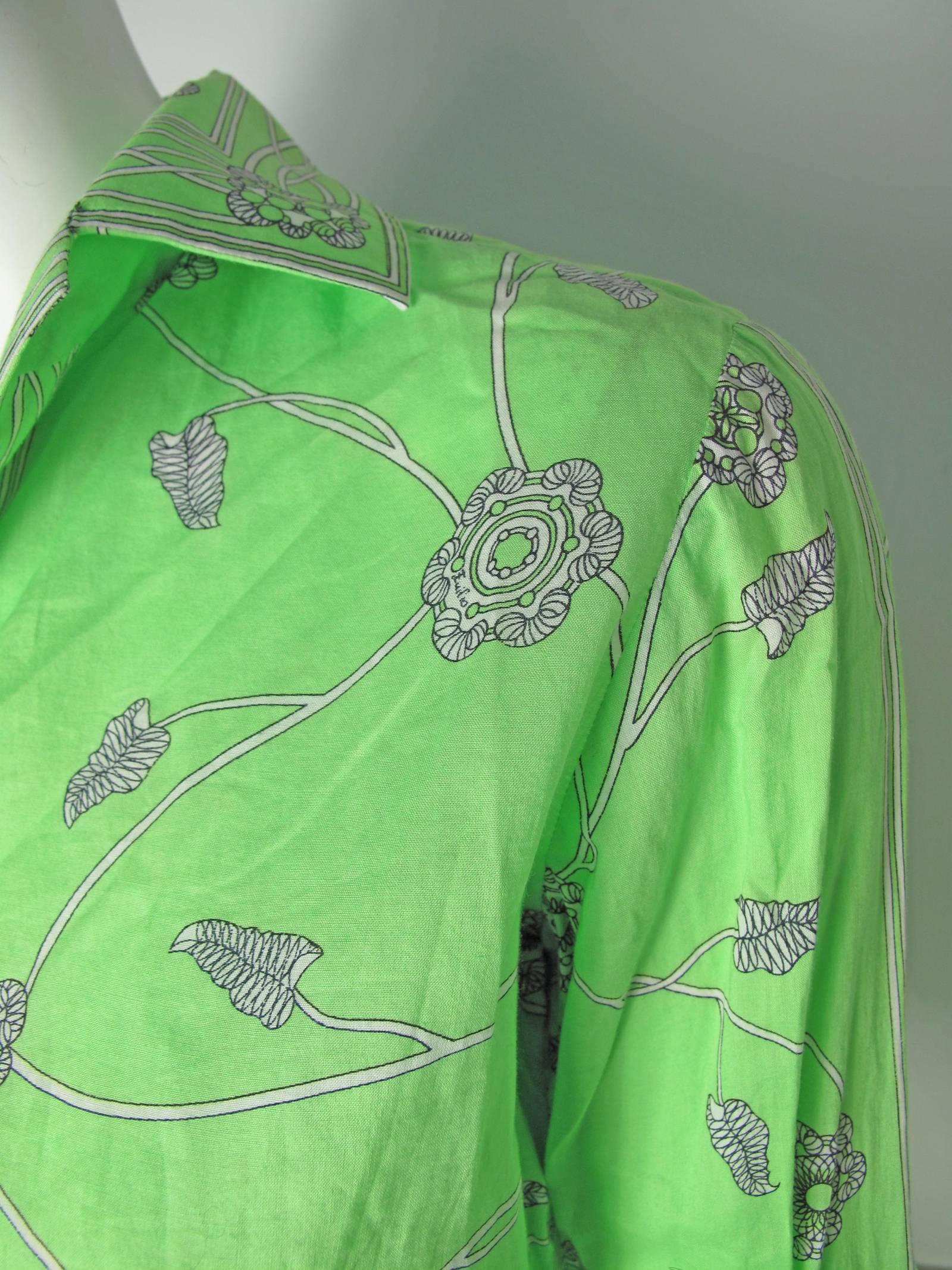 Emilio Pucci Green Cotton Skirt and Blouse, 1960s  2