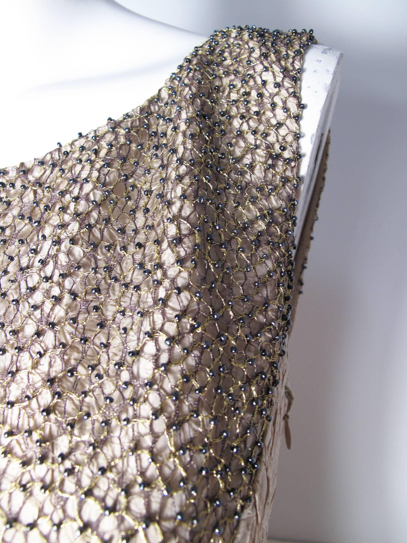 Women's Chanel Evening Gown with Metallic Thread and Beading 