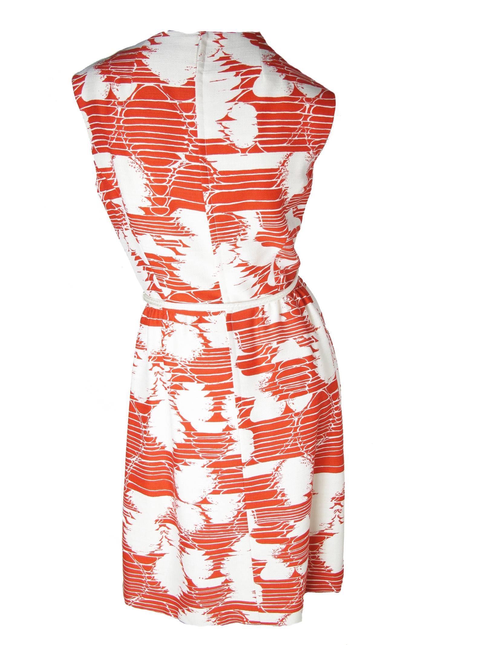 Beige 1960s Adele Simpson Linen Dress - sale For Sale