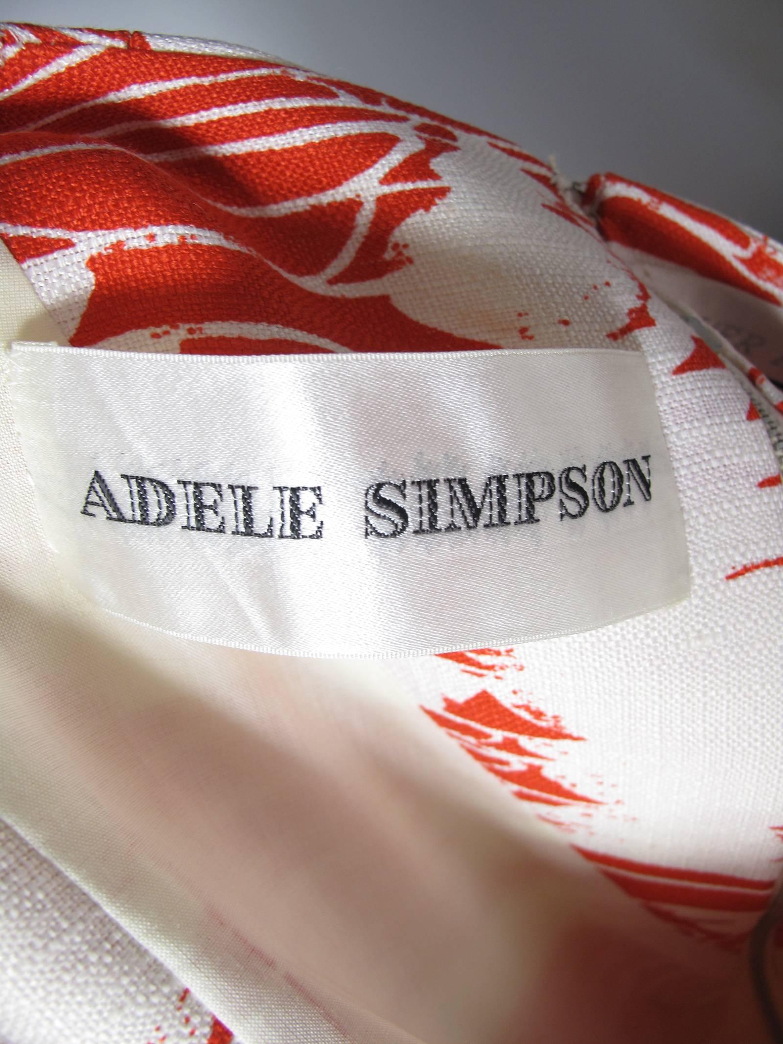 Beige Adele Simpson - Robe en lin des années 1960 - vente en vente