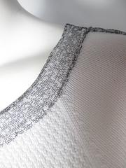 Chanel White Knit Sweater Dress Mesh Trim