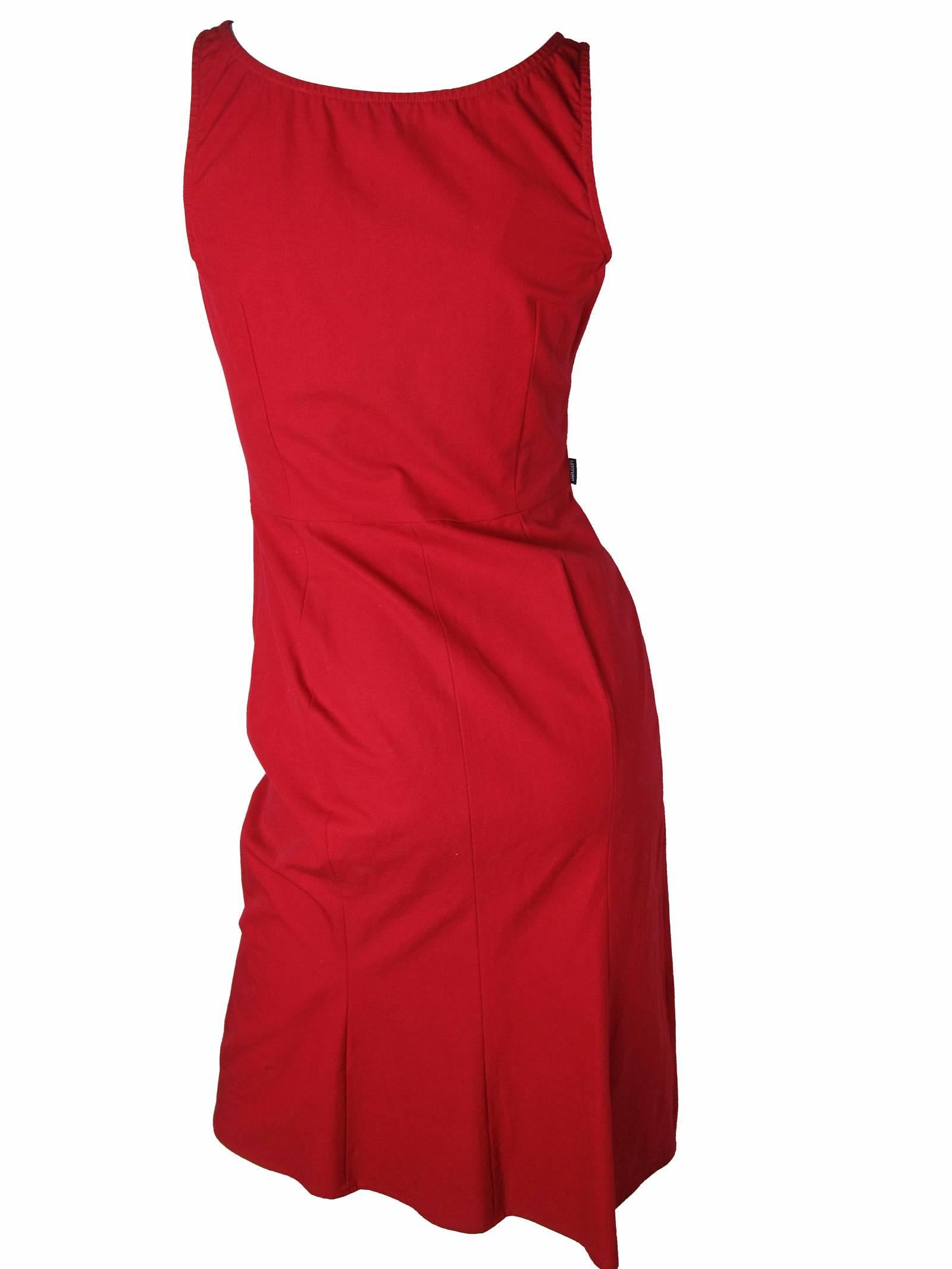 Red Moschino Dress with Zipper Flower 