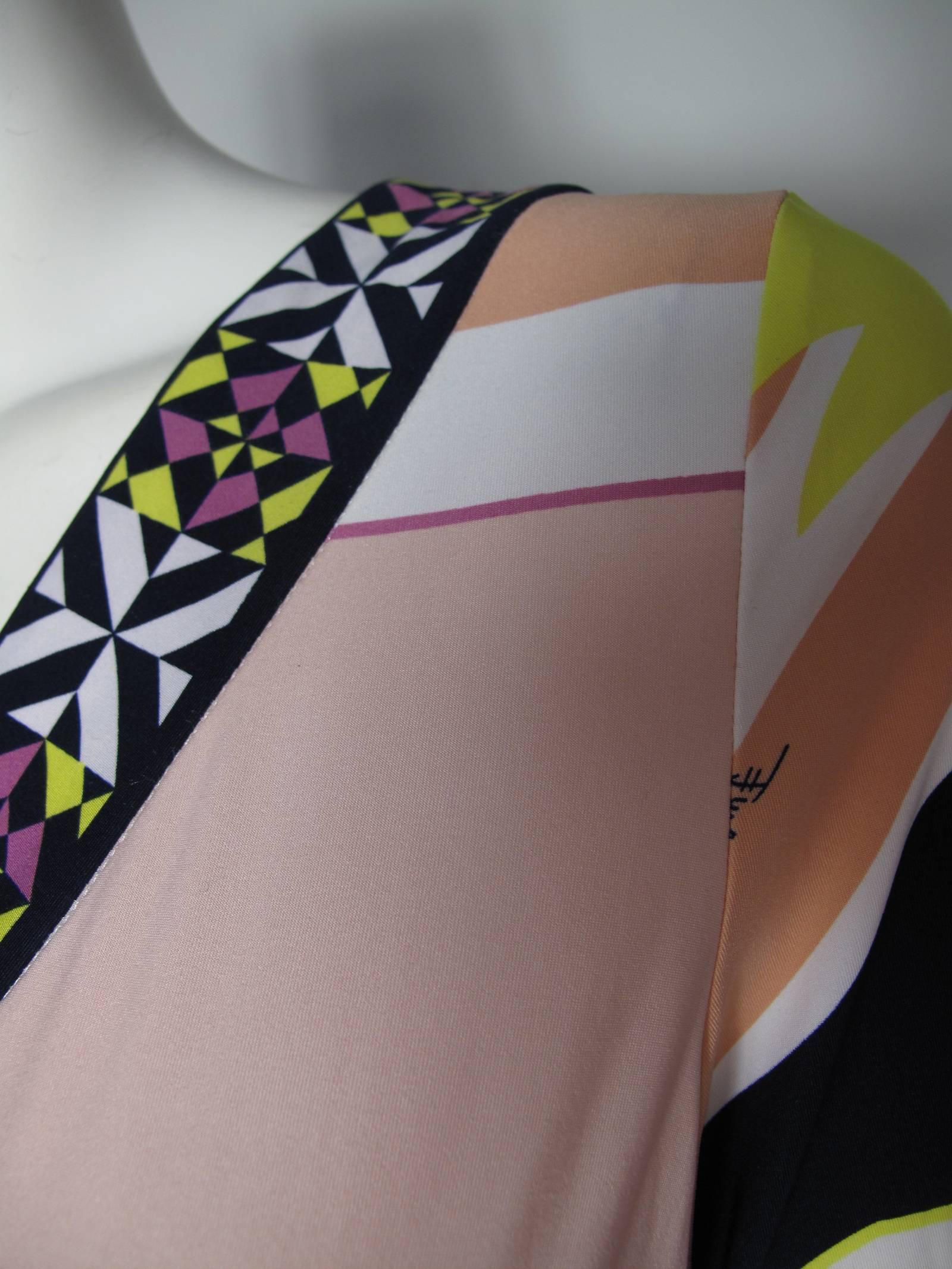 Beige Pucci Silk Printed Wrap Dress - sale