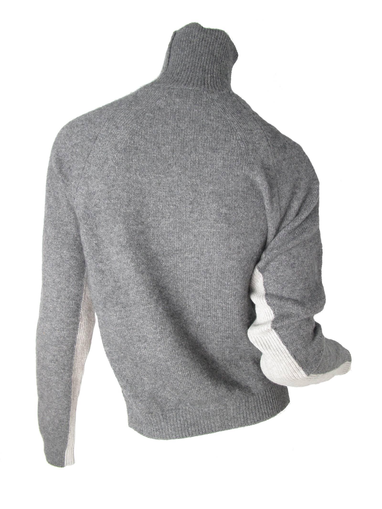 Gray Jil Sander Cashmere Two Tone Sweater
