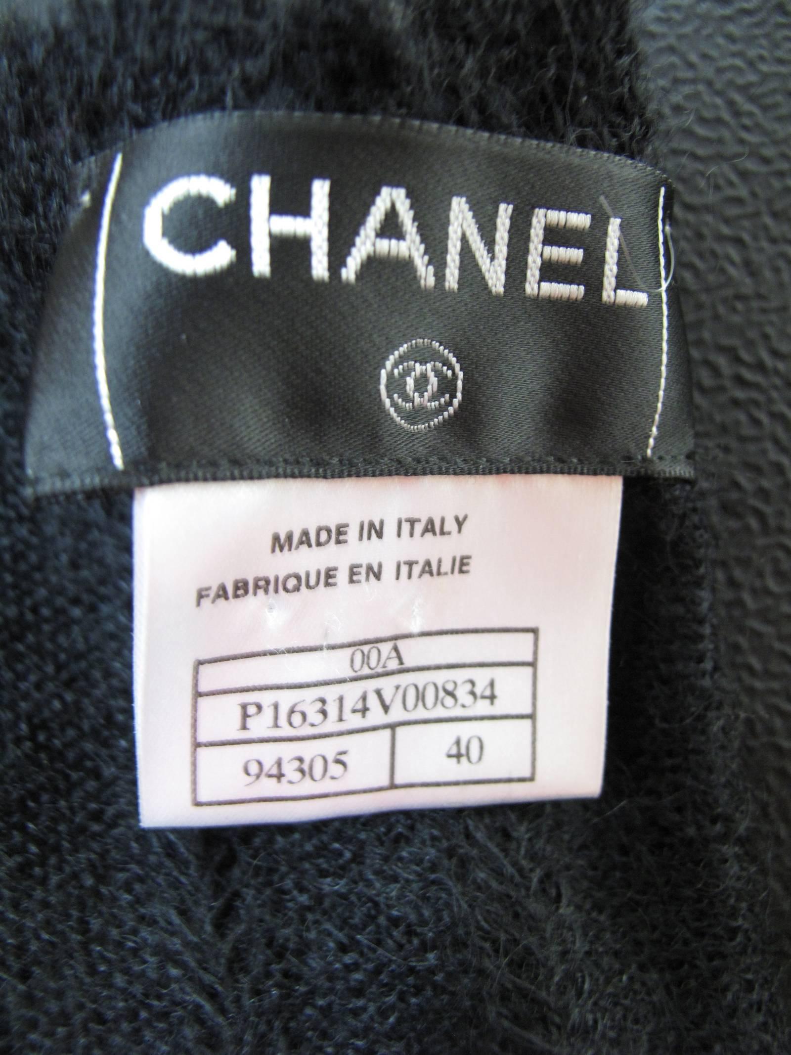 Chanel Black Mohair Wrap Sweater   In Excellent Condition In Austin, TX