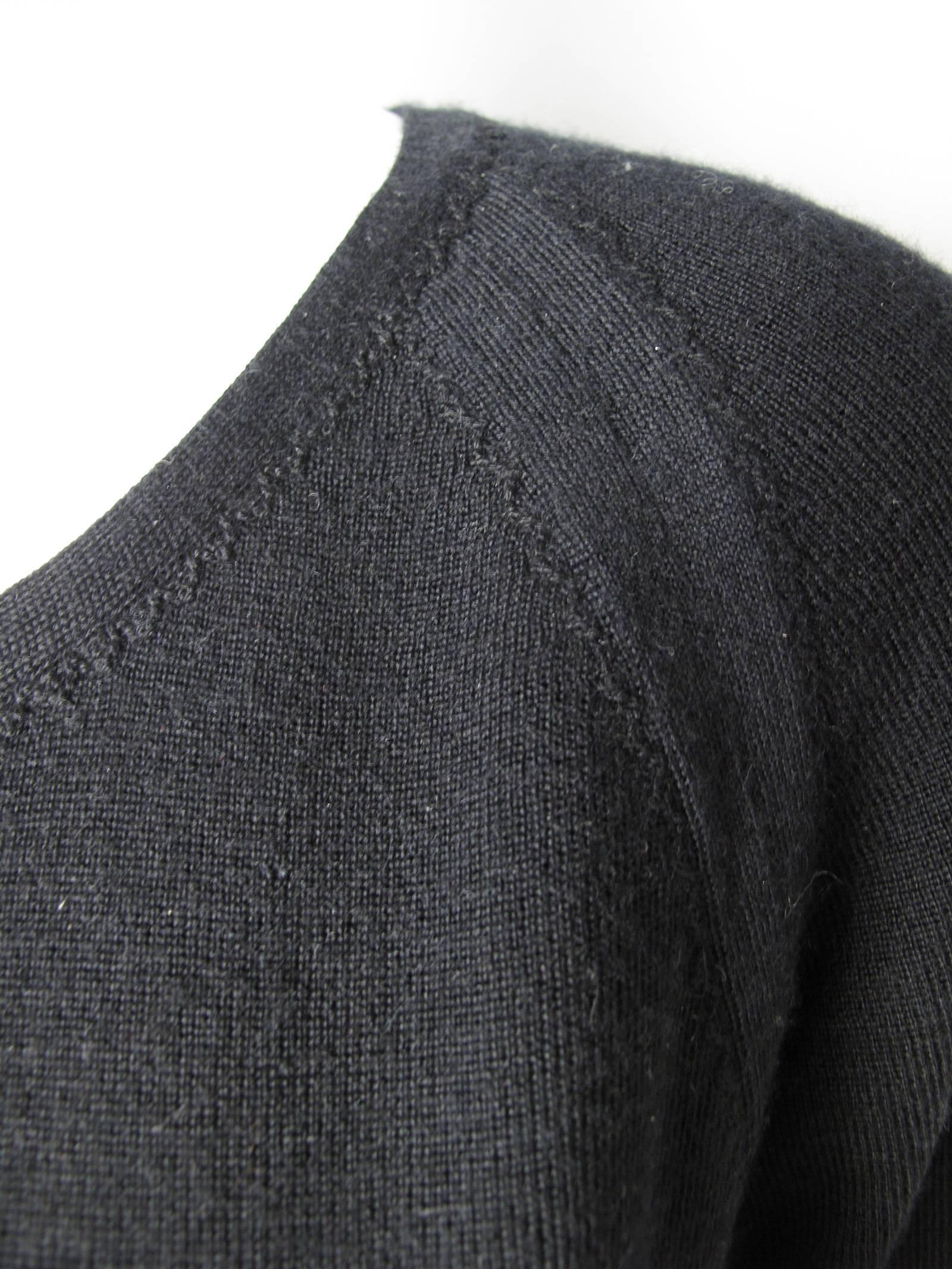 Chanel Black Cashmere Silk Scoop Neck Sweater  In Excellent Condition In Austin, TX